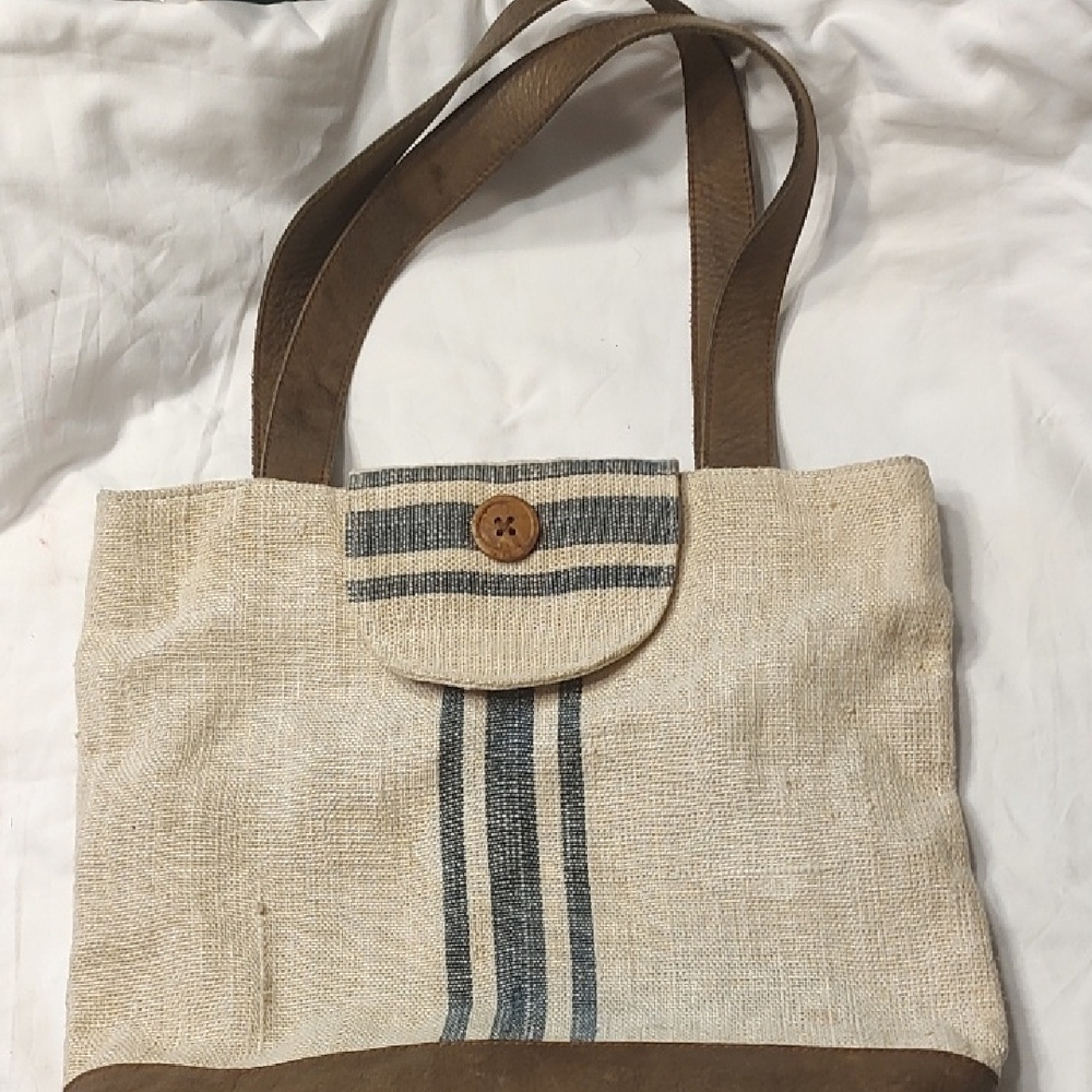 Beige and Brown Tote Bag Pine Creek